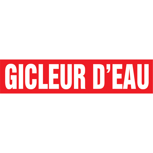 Marqueurs de tuyau "Gicleur d'Eau", Autocollant, 2-1/2" h x 12" la, Blanc/rouge Rock Safety Industrial Ltd