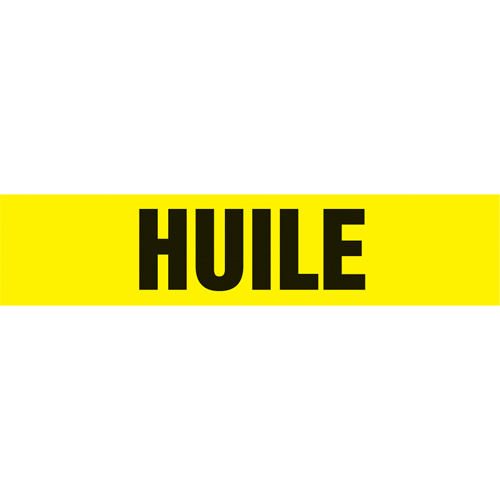Marqueurs de tuyau "Huile", Autocollant, 2-1/2" h x 12" la, Noir sur jaune Rock Safety Industrial Ltd