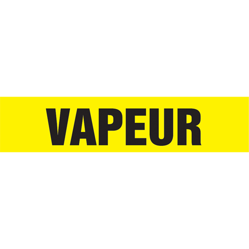 Marqueur de tuyau "Vapeur", Autocollant, 1" h x 8" la, Noir sur jaune Rock Safety Industrial Ltd