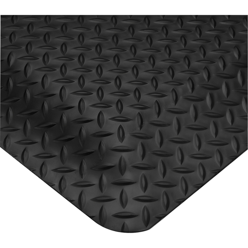 Tapis Smart No 497, Losange, 2' x 3' x 5/8", Noir, PVC Rock Safety Industrial Ltd