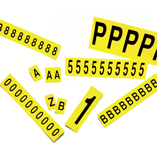 Individual Adhesive Number Markers, 6, 3-7/8" H, Black on Yellow Rock Safety Industrial Ltd