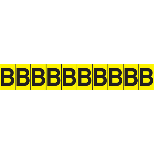 Individual Adhesive Letter Markers, B, 1" H, Black on Yellow Rock Safety Industrial Ltd