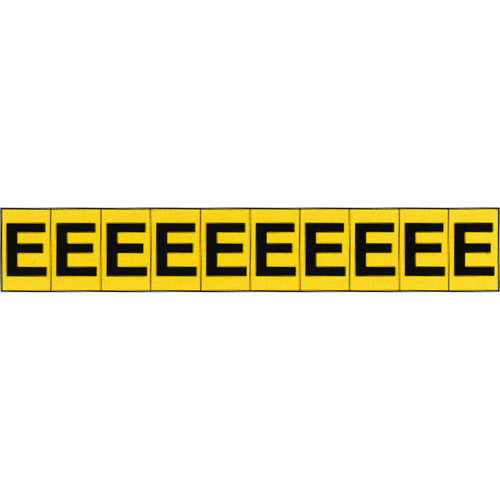 Individual Adhesive Letter Markers, E, 1" H, Black on Yellow Rock Safety Industrial Ltd