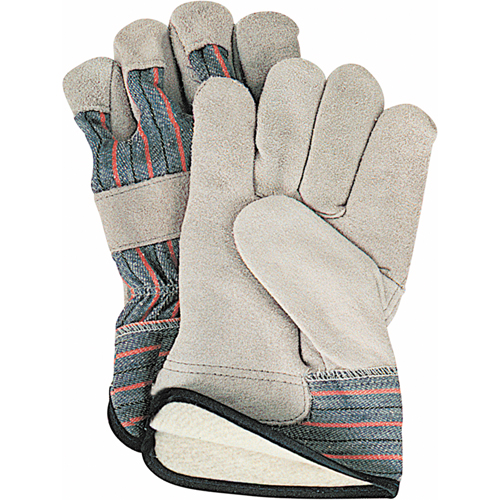 Gants d'ajusteur doubl&eacute;s pour l'hiver, Grand, Paume en Cuir de vache refendu, Doublure en Molleton de coton Rock Safety Industrial Ltd