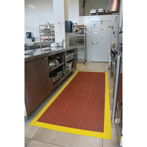 Anti-Fatigue Link Matting, Honeycomb, 3' x 3' x 1/2", Brown, Nitrile/Rubber Rock Safety Industrial Ltd