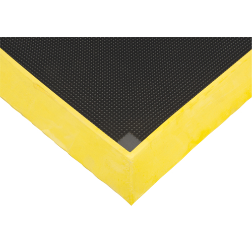 Foot Sanitizing Matting, Rubber, 2-2/3' W x 3-1/4' L x 2-1/2" Thick, Yellow Rock Safety Industrial Ltd