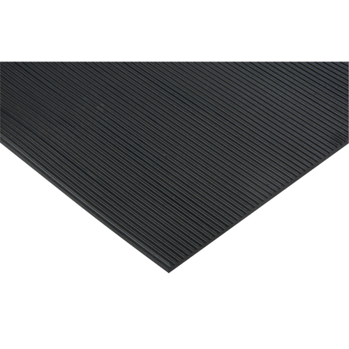 Tapis &agrave; nervures fines, Essuie-pieds, 3' x 75' x 1/8", Noir Rock Safety Industrial Ltd