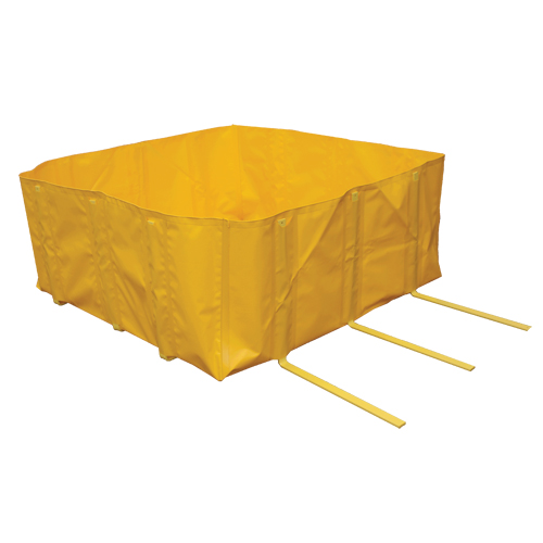 Benne pour GRV, Capacit&eacute; 374 gal. US, 5' la x 5' lo x 24" h, Support en L Rock Safety Industrial Ltd