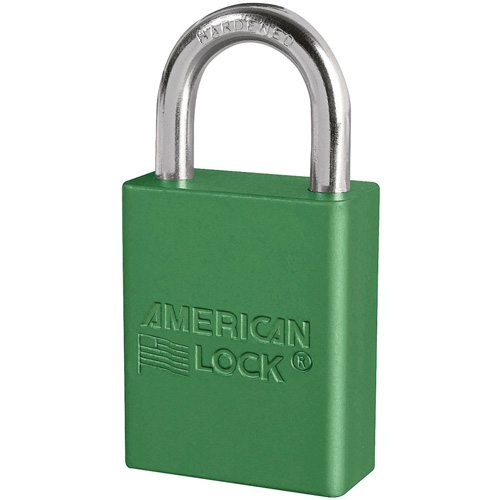 Cadenas de s&eacute;curit&eacute; American Lock, Vert, Cl&eacute;s identiques, Aluminium, Largeur de 1-1/2" Rock Safety Industrial Ltd