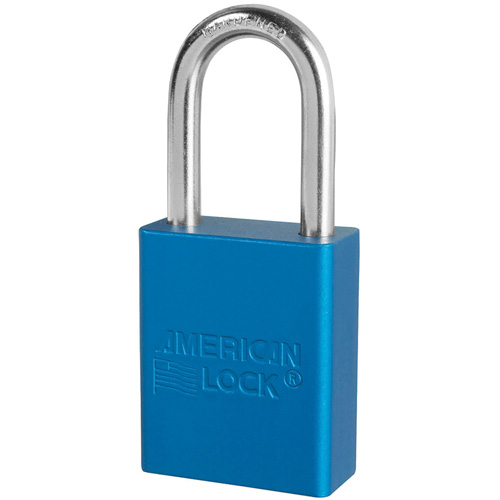 Cadenas de s&eacute;curit&eacute; American Lock, Bleu, Cl&eacute;s identiques, Aluminium, Largeur de 1-1/2" Rock Safety Industrial Ltd