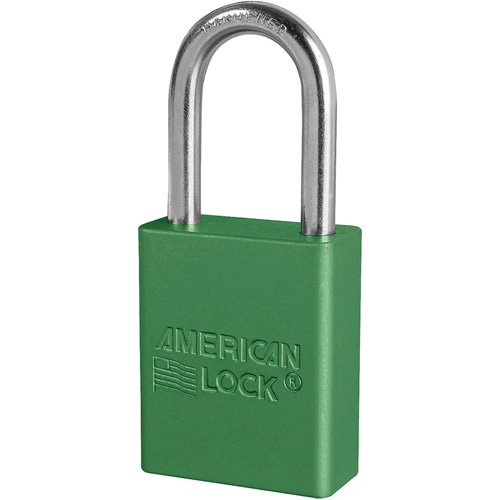 Cadenas de s&eacute;curit&eacute; American Lock, Vert, Cl&eacute;s identiques, Aluminium, Largeur de 1-1/2" Rock Safety Industrial Ltd