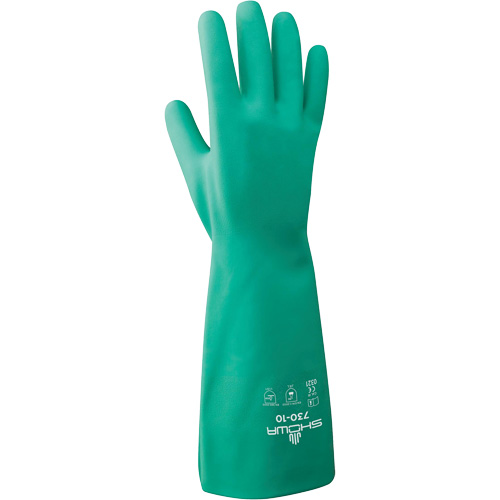 Nitri-Solve&reg; Gloves, Size X-Large/10, 13" L, Nitrile, Flock-Lined Inner Lining, 15-mil Rock Safety Industrial Ltd