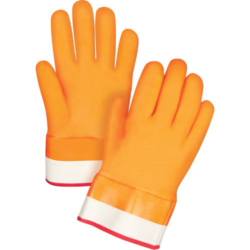 Gants doubl&eacute;s pour l'hiver r&eacute;sistants aux produits chimiques, Taille Grand/9, 10" lo, PVC, Doublure en Molleton de mousse, Gant de calibre hiver Rock Safety Industrial Ltd
