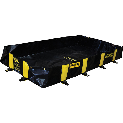 Bermes Rigid-Lock QuickBerm, Capacit&eacute; 175 gal. US, 4' la x 6' lo x 12" h, Paroi &agrave; piquets Rock Safety Industrial Ltd