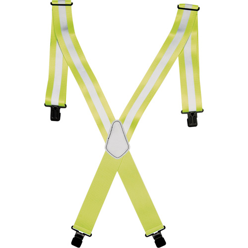 Hi-Viz 2" Work Suspenders, High Visibility Lime-Yellow, Silver Reflective Colour, One Size Rock Safety Industrial Ltd
