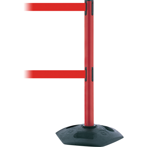 Dual Line Heavy Duty Post, Plastic, 38" H, Red Tape, 13' Tape Length Rock Safety Industrial Ltd