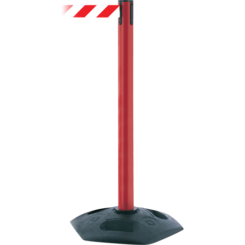 Single Line Heavy Duty Post, Plastic, 38" H, White/Red Tape, 13' Tape Length Rock Safety Industrial Ltd