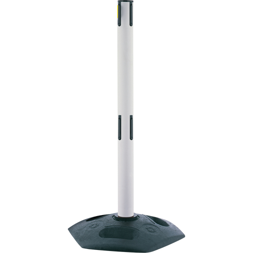 Poteau receveur robuste &agrave; ligne double, Hauteur de 38", Blanc Rock Safety Industrial Ltd