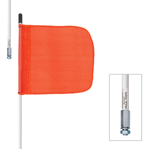 Tiges de s&eacute;curit&eacute; robustes Safety Whip, Fixation Filet&eacute;, Hauteur 8', Orange Rock Safety Industrial Ltd