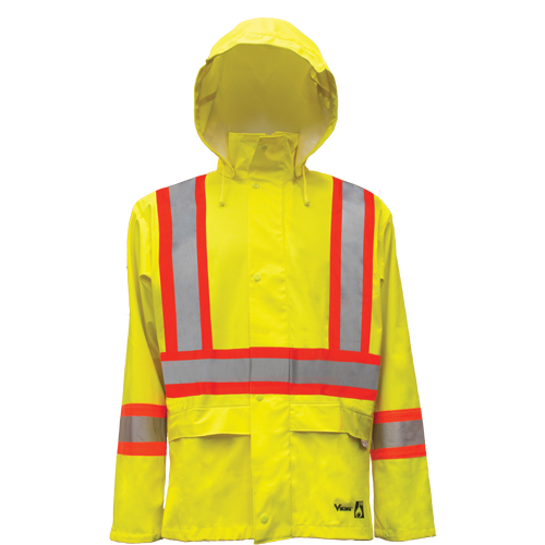 Hi-Vis FR/PU Safety Rain Jackets, 2X-Large, High Visibility Lime-Yellow Rock Safety Industrial Ltd