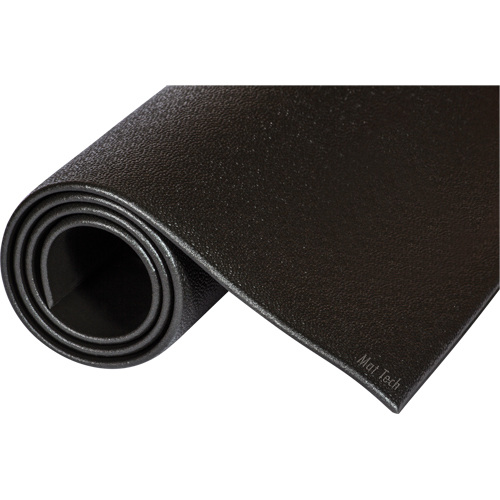 Tapis Tuff-Spun, Rugueux, 2' x 53' x 3/8", Noir, &eacute;ponge en PVC Rock Safety Industrial Ltd