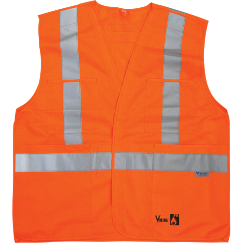 Fire Retardant Safety Vest, High Visibility Orange, Medium/Small, Polyester Rock Safety Industrial Ltd