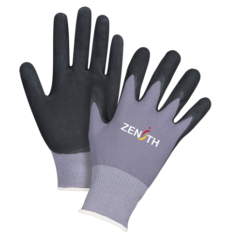 Gants ZX-1 de premi&egrave;re qualit&eacute; compatibles avec les &eacute;crans tactiles, 8/Moyen, R&ecirc;vetement Nitrile/Mousse de nitrile, Calibre 15, Enveloppe en Nylon Rock Safety Industrial Ltd