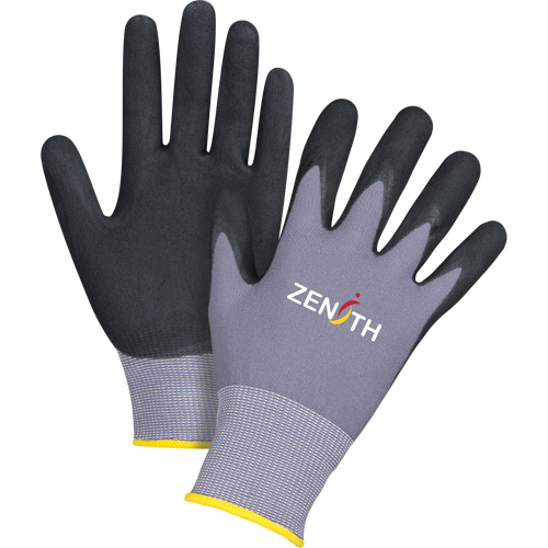 Gants ZX-1 de premi&egrave;re qualit&eacute; compatibles avec les &eacute;crans tactiles, 11/2T-Grand, R&ecirc;vetement Nitrile/Mousse de nitrile, Calibre 15, Enveloppe en Nylon Rock Safety Industrial Ltd