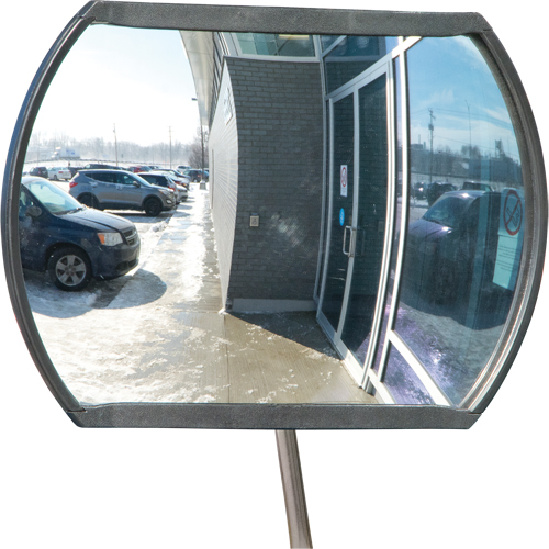 Roundtangular Convex Mirror with Telescopic Arm, 12" H x 18" W, Indoor/Outdoor Rock Safety Industrial Ltd