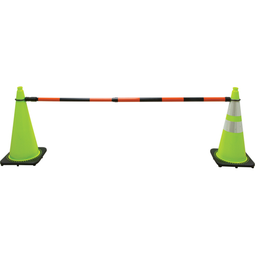 Barre pour c&ocirc;ne de circulation r&eacute;tractable, Longueur d&eacute;ploy&eacute;e de 7' 5'', Noir/Orange Rock Safety Industrial Ltd