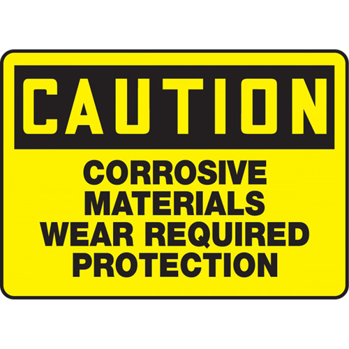 Enseigne  Corrosive Materials , 10" x 14", Vinyle, Anglais Rock Safety Industrial Ltd