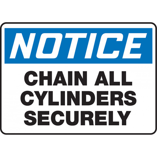 Enseigne  Chain All Cylinders , 10" x 14", Vinyle, Anglais Rock Safety Industrial Ltd