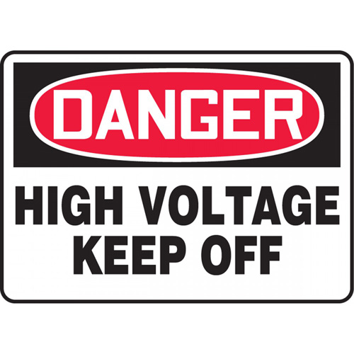 Enseigne  High Voltage , 7" x 10", Vinyle, Anglais Rock Safety Industrial Ltd