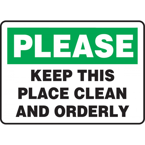 Enseigne  Keep This Place Clean , 10" x 14", Plastique, Anglais Rock Safety Industrial Ltd