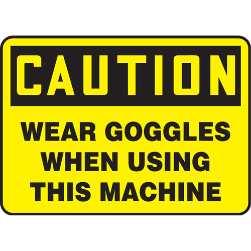 Enseigne  Wear Goggles , 10" x 14", Vinyle, Anglais Rock Safety Industrial Ltd