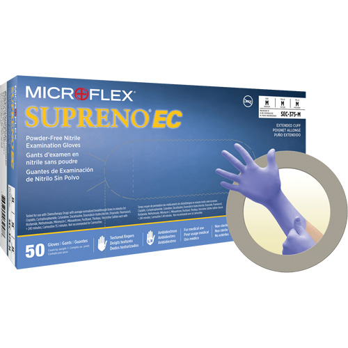 Supreno&reg; EC Gloves, Small, Nitrile, 5.5-mil, Powder-Free, Purple, Class 2 Rock Safety Industrial Ltd