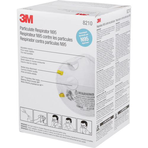 Respirateurs contre les particules 8210, N95, Certifi&eacute; NIOSH Rock Safety Industrial Ltd