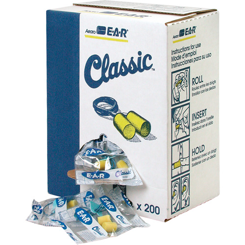 Bouchons d'oreilles classiques E-A-R, Vrac - Sac en poly, Avec cordon Rock Safety Industrial Ltd