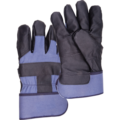 Blue Winter-Lined Work Gloves, Large, Grain Furniture Palm, Cotton Fleece Inner Lining Rock Safety Industrial Ltd