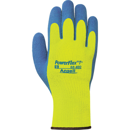 Gants PowerFlex T° Hi Viz 80-400, 7/Petit, R&ecirc;vetement Latex de caoutchouc, Calibre 7, Enveloppe en Tissu &eacute;ponge Rock Safety Industrial Ltd