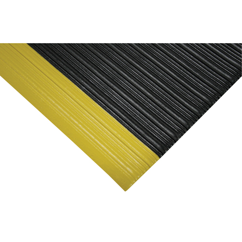 Tuf Sponge No. 451 Mats, Ribbed, 4' x 60' x 3/8", Black/Yellow, PVC Rock Safety Industrial Ltd