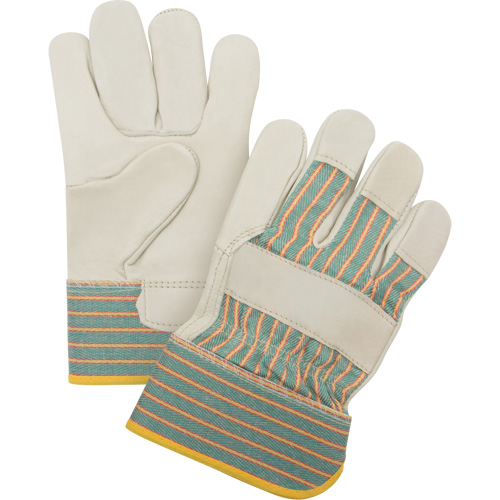 Gants pour ajusteur r&eacute;sistant &agrave; l'abrasion, Moyen, Paume en Cuir fleur de vache Rock Safety Industrial Ltd