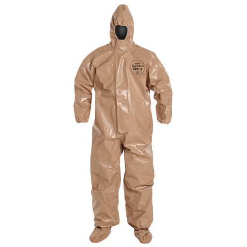 Tychem&reg; 5000 Protective Hooded Coveralls, Small, Brown Rock Safety Industrial Ltd