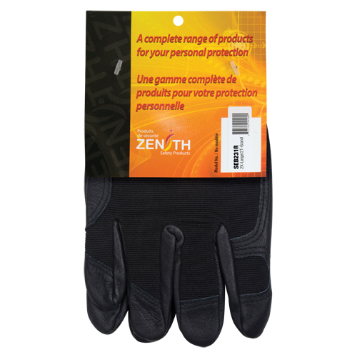 ZM300 Mechanic's Gloves, Grain Leather Palm, Size Large Rock Safety Industrial Ltd