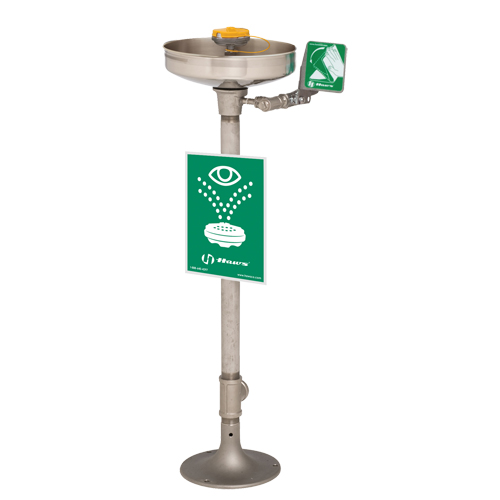 Axion&reg; Eye/Face Wash Station, Pedestal Installation, Stainless Steel Bowl Rock Safety Industrial Ltd
