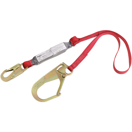 PRO Shock Absorbing Lanyards, 6', Gate Hook Center, Snap Hook Leg Ends, Polyester Rock Safety Industrial Ltd