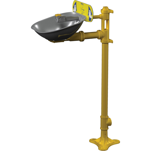 Poste de douche oculaire Halo, Installation Socle, Bol Acier inoxydable Rock Safety Industrial Ltd