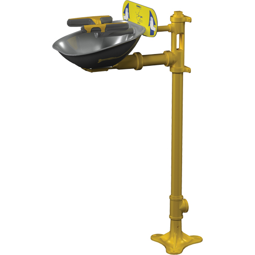 Postes de douche oculaire/faciale Halo, Installation Socle, Bol Acier inoxydable Rock Safety Industrial Ltd