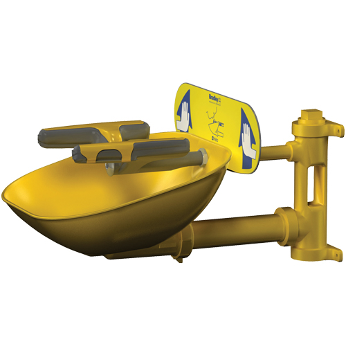 Postes de douche oculaire/faciale Halo, Installation Montage mural, Bol Plastique Rock Safety Industrial Ltd