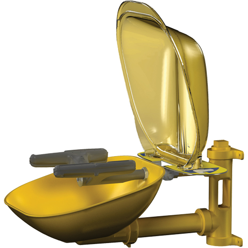 Postes de douche oculaire/faciale Halo, Installation Montage mural, Bol Plastique Rock Safety Industrial Ltd